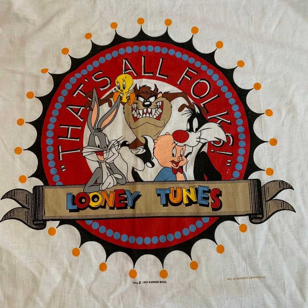 Vintage 90s Looney Tunes Cartoon T-shirt Single S… - image 2