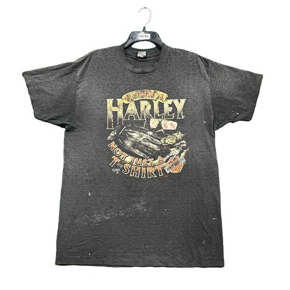 Vintage 1991 I own a harley not just a T-Shirt 3d… - image 1
