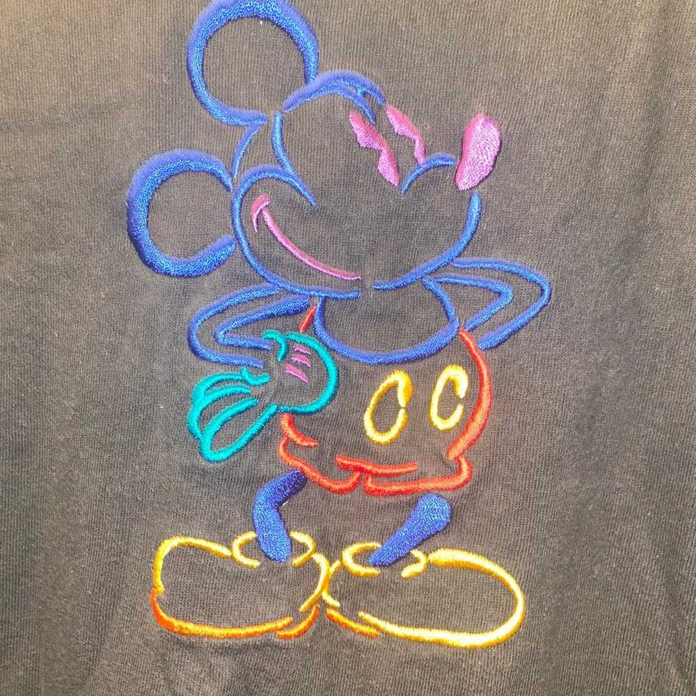 Mickey mouse embroidered tshirt used - image 2