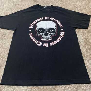 Wisdom in Chains skull t shirt size Large L Black… - image 1