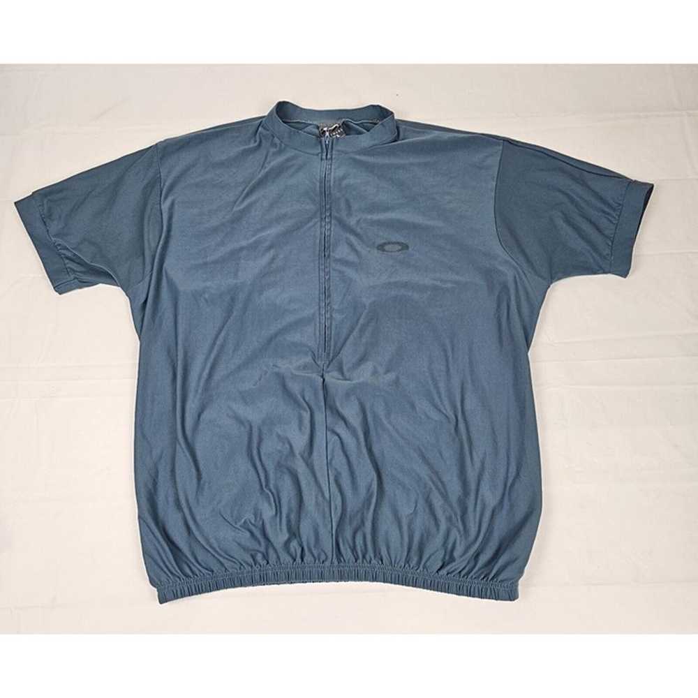 Vintage Oakley Cycling Jersey Shirt Gray-Blue Big… - image 2