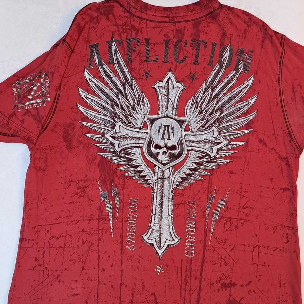 Affliction Skull & Cross T-Shirt - Men's size 3XL - image 2