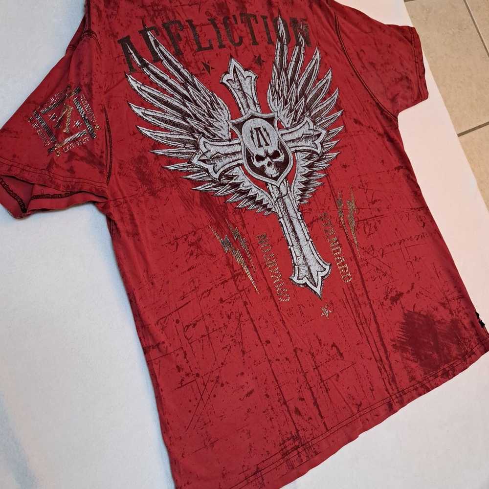 Affliction Skull & Cross T-Shirt - Men's size 3XL - image 3