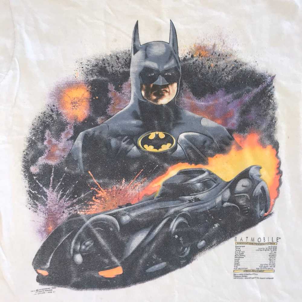 Vtg 80s DC Comics 1989 Batman Batmobile T Shirt S… - image 2