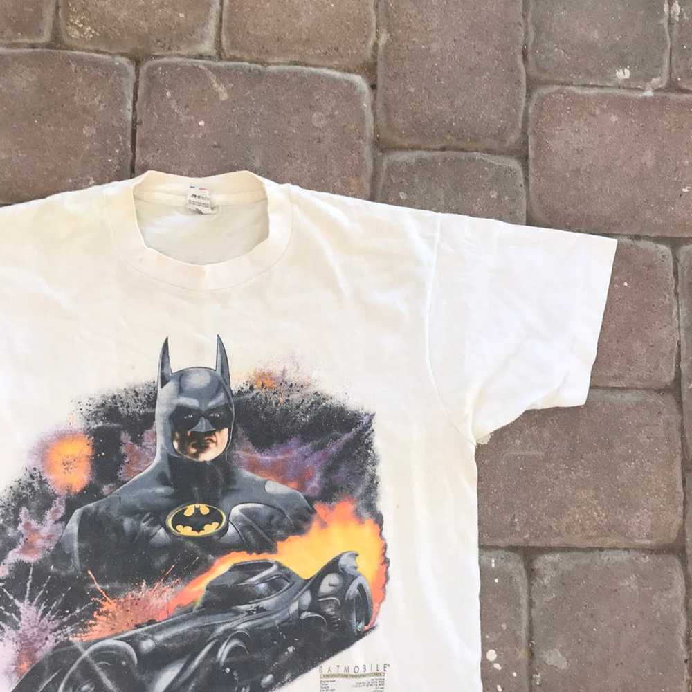 Vtg 80s DC Comics 1989 Batman Batmobile T Shirt S… - image 3