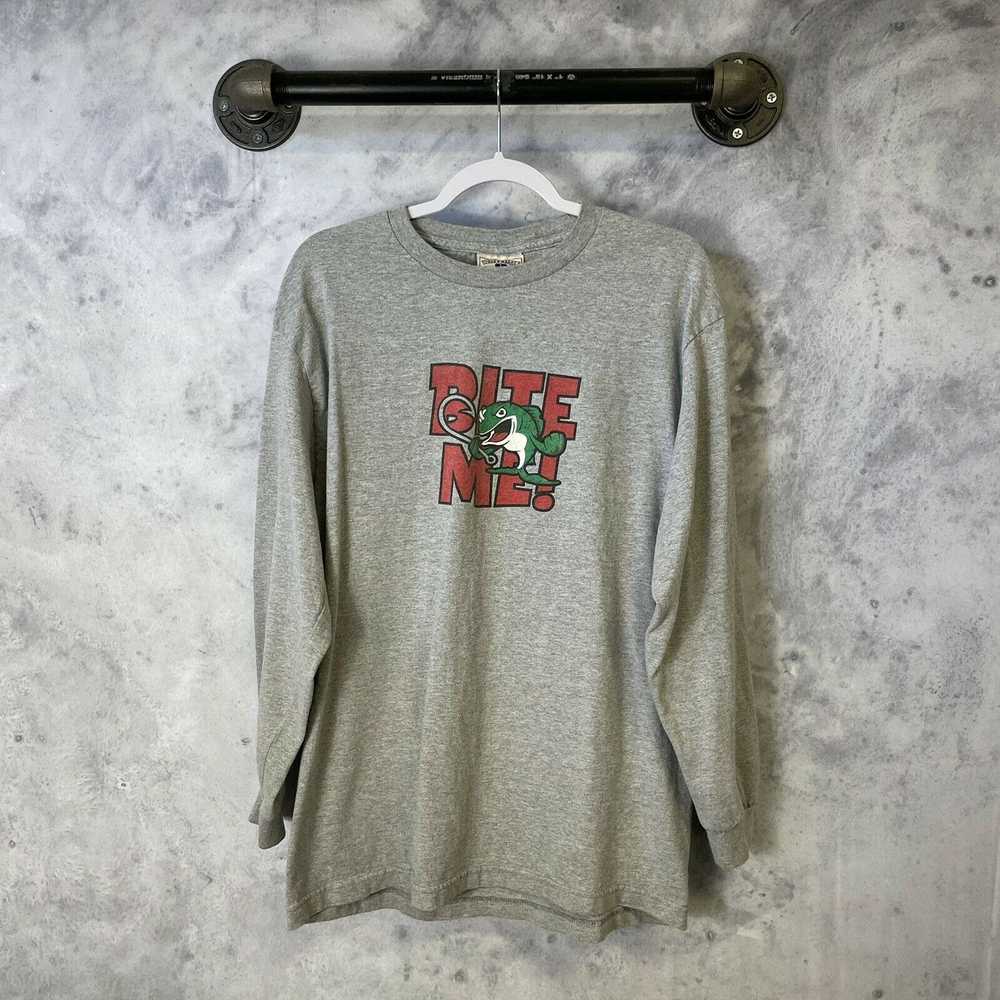 Vintage Vintage BITE ME Fishing Long Sleeve Shirt… - image 1