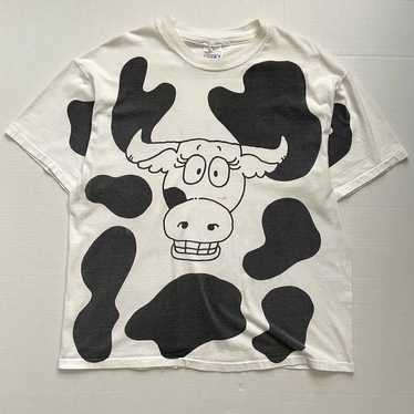 Vintage 1990s RARE Cow All Over Print T-Shirt L/XL - image 1