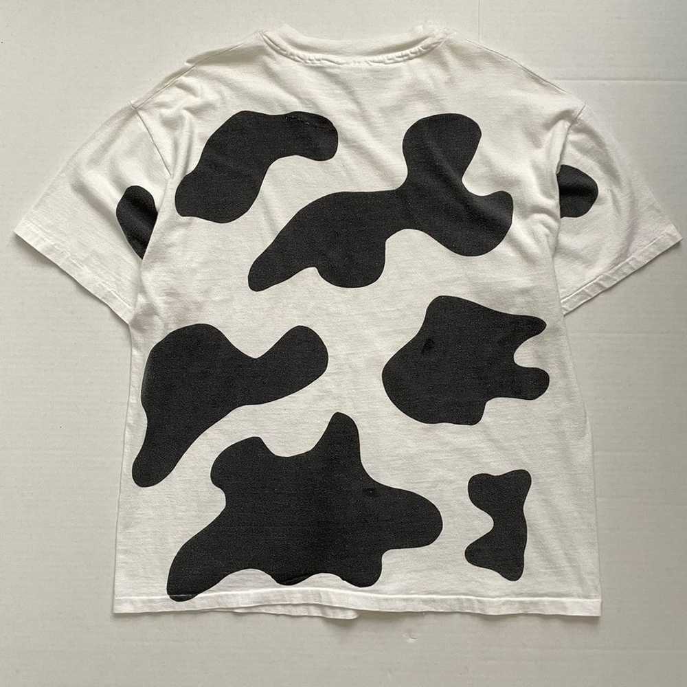 Vintage 1990s RARE Cow All Over Print T-Shirt L/XL - image 3