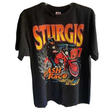 Vintage T Shirt 2XL Sturgis Flash Race Fastest Le… - image 1