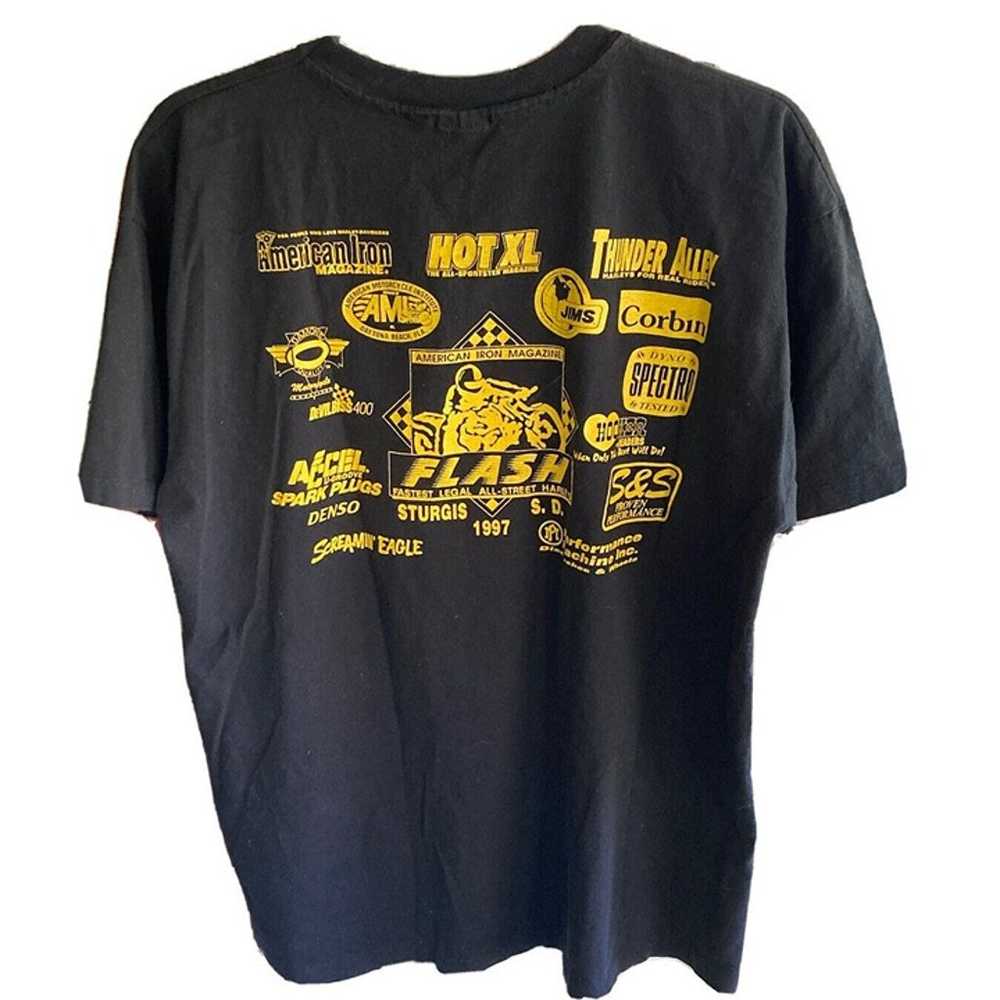 Vintage T Shirt 2XL Sturgis Flash Race Fastest Le… - image 2