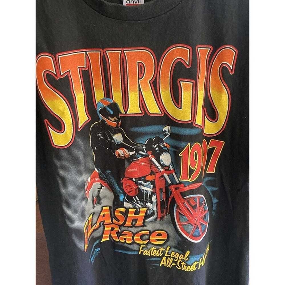 Vintage T Shirt 2XL Sturgis Flash Race Fastest Le… - image 3