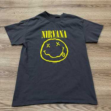 Vintage 1992 Nirvana Smiley Face Band Tee Shirt - image 1