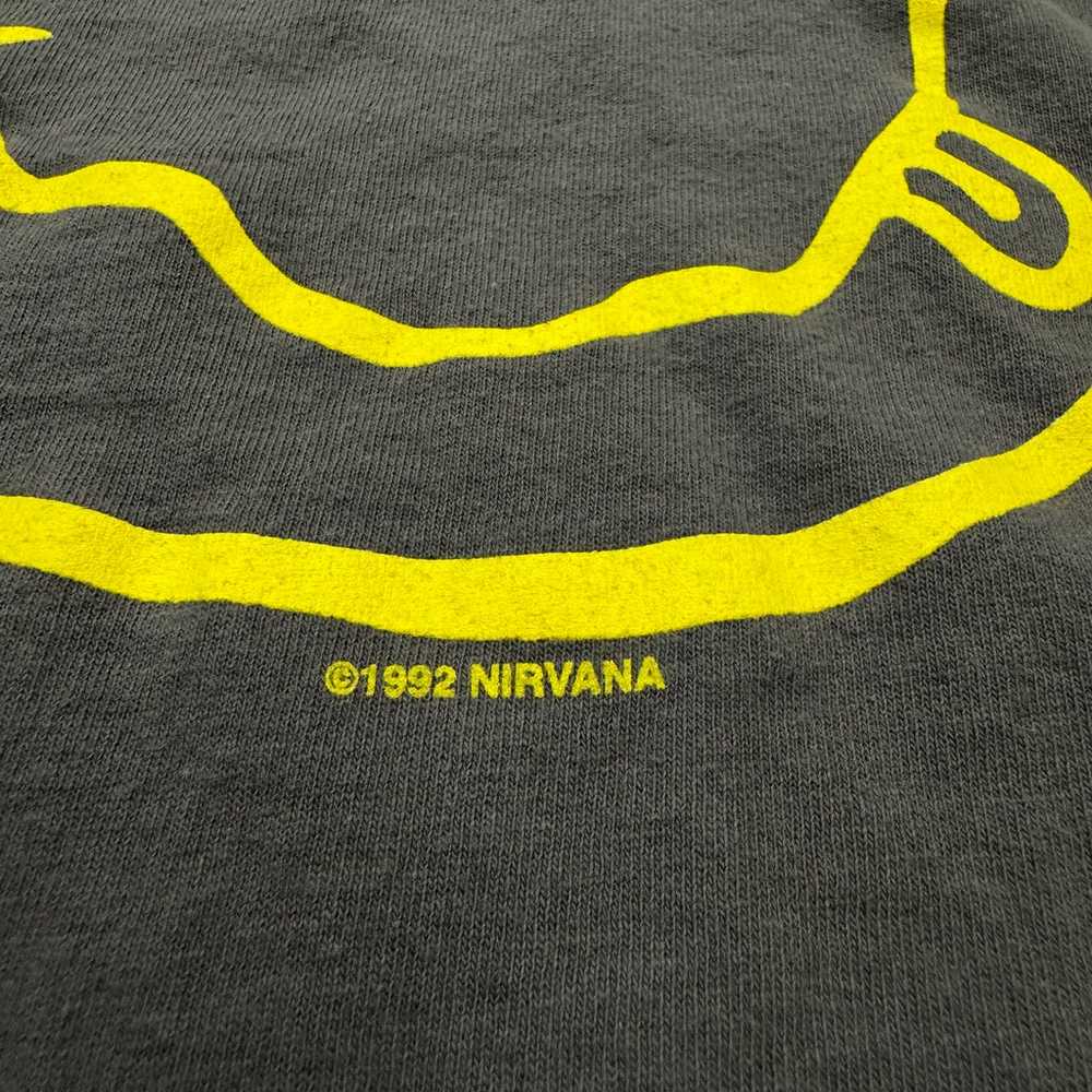 Vintage 1992 Nirvana Smiley Face Band Tee Shirt - image 3
