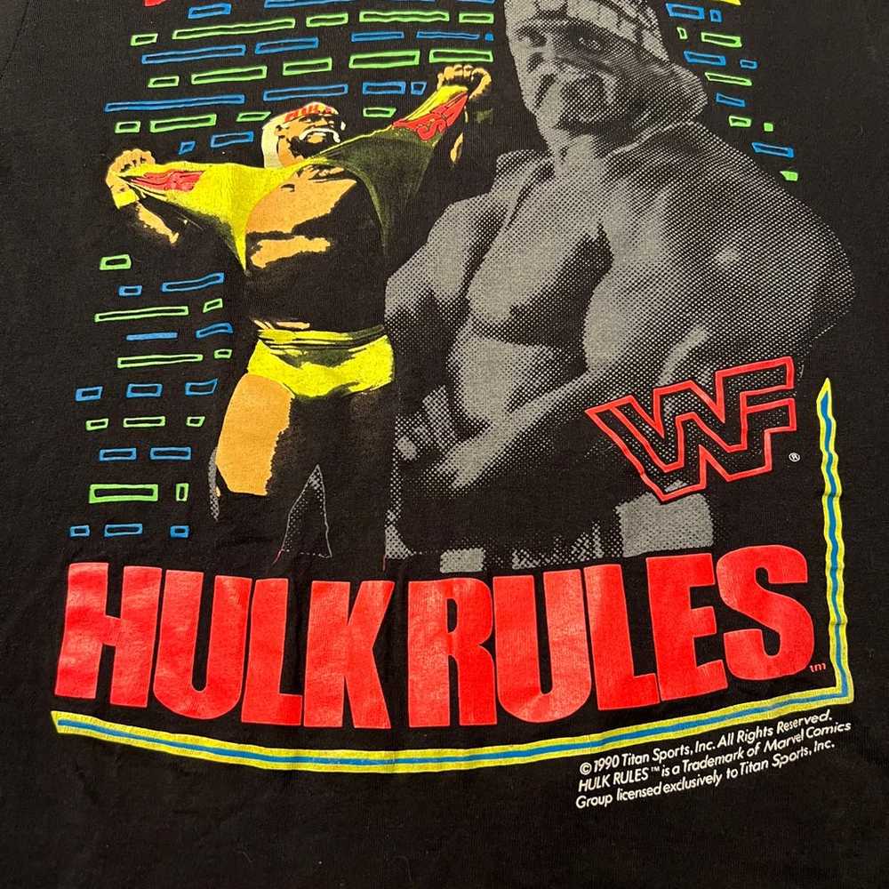 Hulk Hogan Hulk Rules Vintage WWF Shirt 1990 Adul… - image 2
