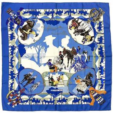 Hermes Hermes Large Scarf Muffler Carre 90 Blue W… - image 1