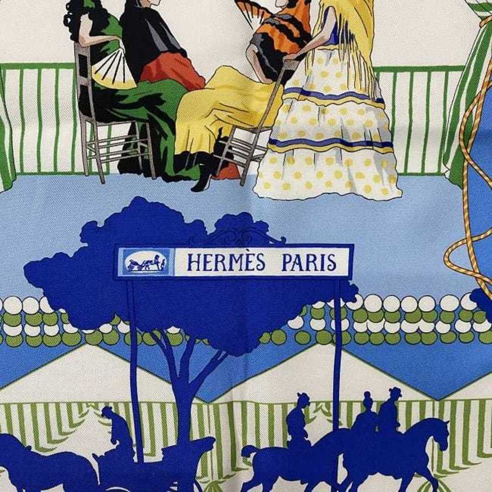 Hermes Hermes Large Scarf Muffler Carre 90 Blue W… - image 3