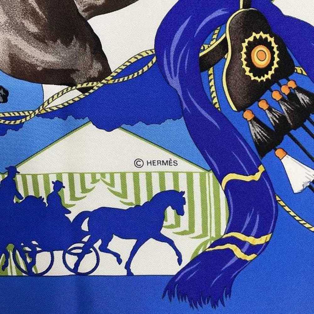 Hermes Hermes Large Scarf Muffler Carre 90 Blue W… - image 4