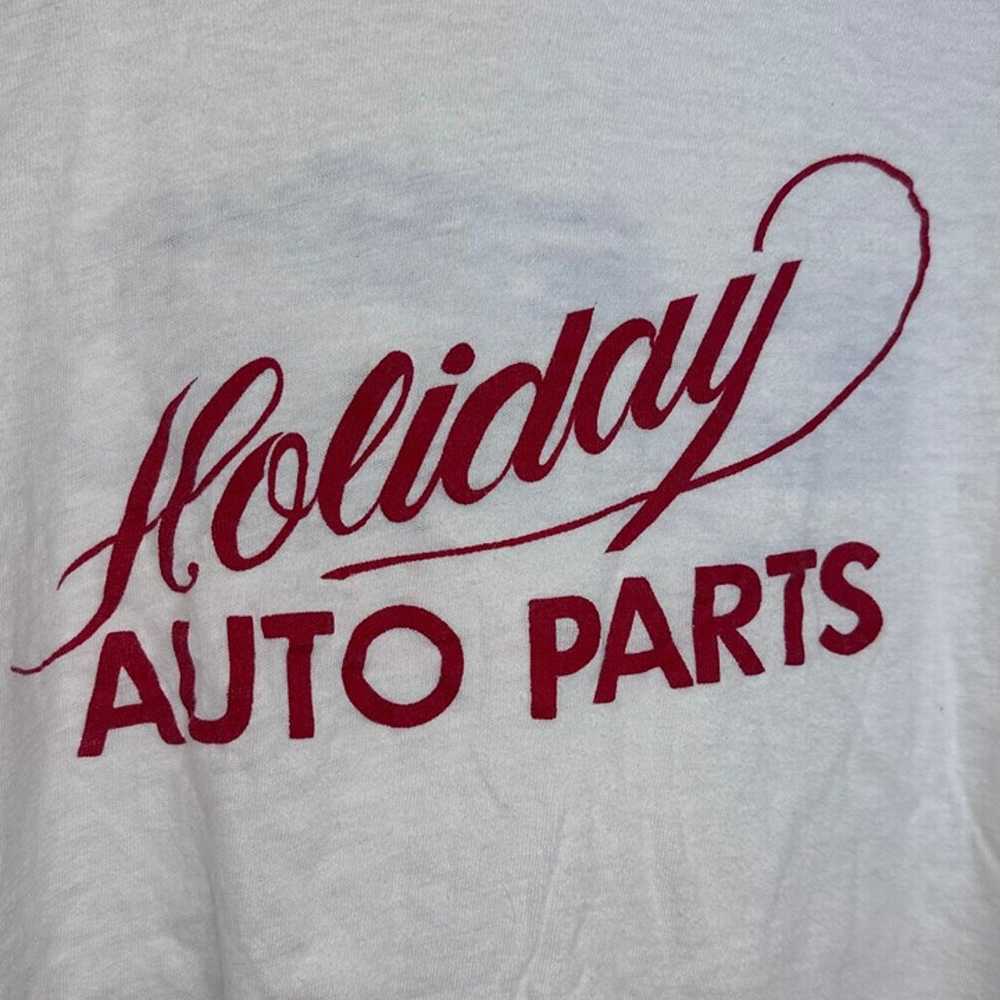 Vintage 1970s Holiday Auto Parts Hot Rod Car T-Sh… - image 2