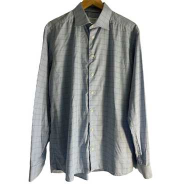 Eton Eton Size 17.5 Slim Checkered Print Button Up