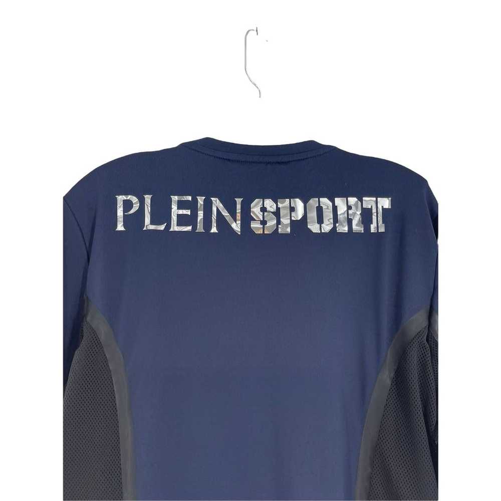 PLEIN SPORT NAVY LONG SLEEVE SHIRT WITH SILVER TI… - image 6