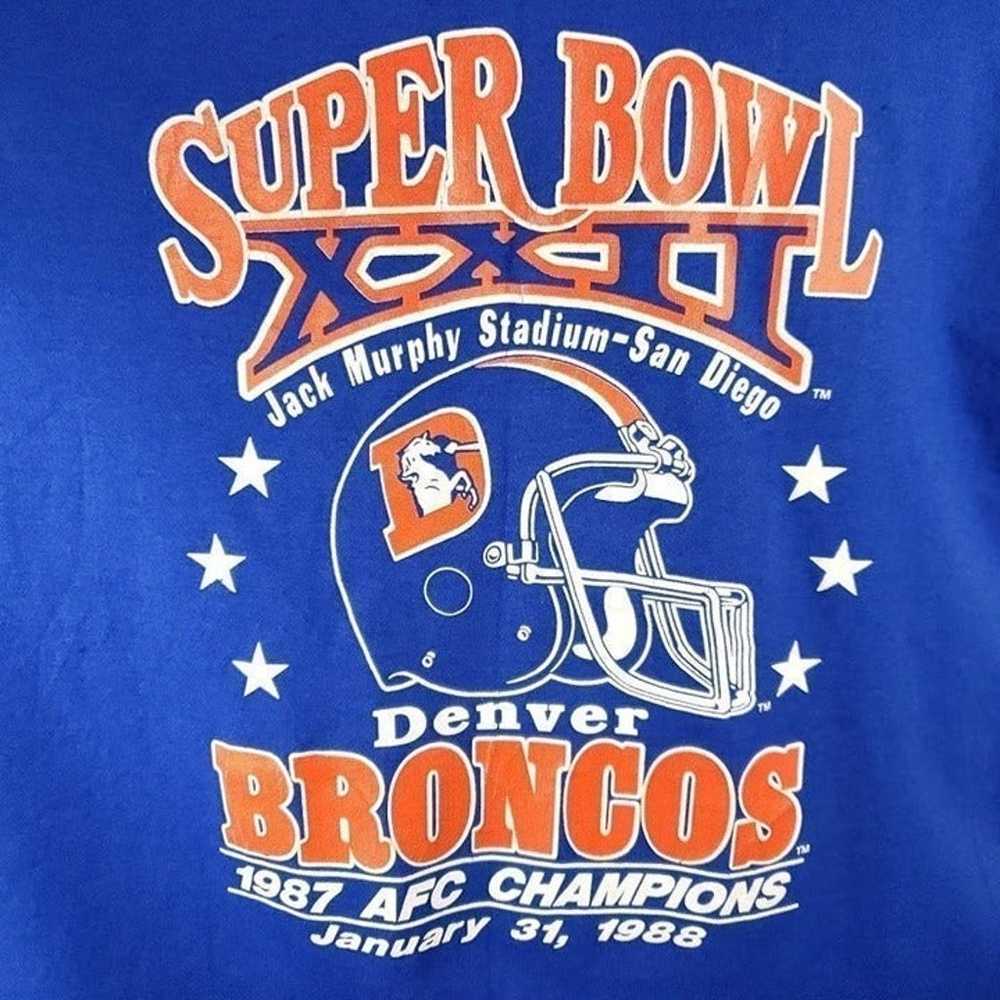 Super Bowl XXII T Shirt Jersey Vintage 80s 1987 D… - image 2
