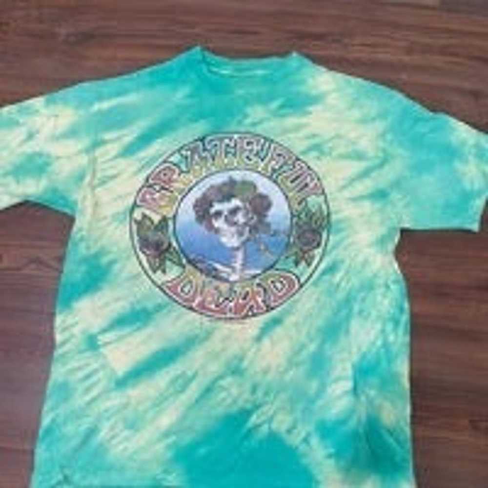 Vintage 1988 Grateful Dead Green Tie Dye T-Shirt … - image 2