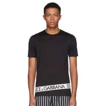 Dolce and Gabbana Logo Tape T-Shirt, Size 52 (Fit… - image 1