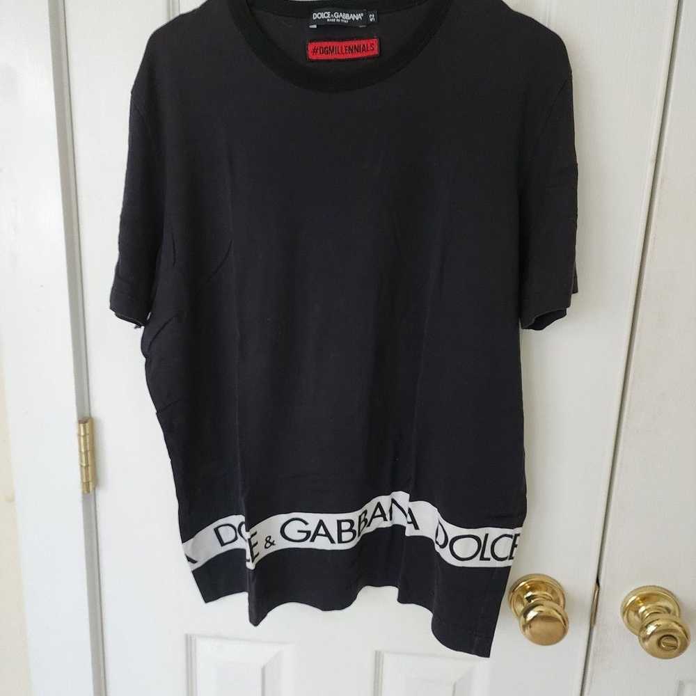 Dolce and Gabbana Logo Tape T-Shirt, Size 52 (Fit… - image 3