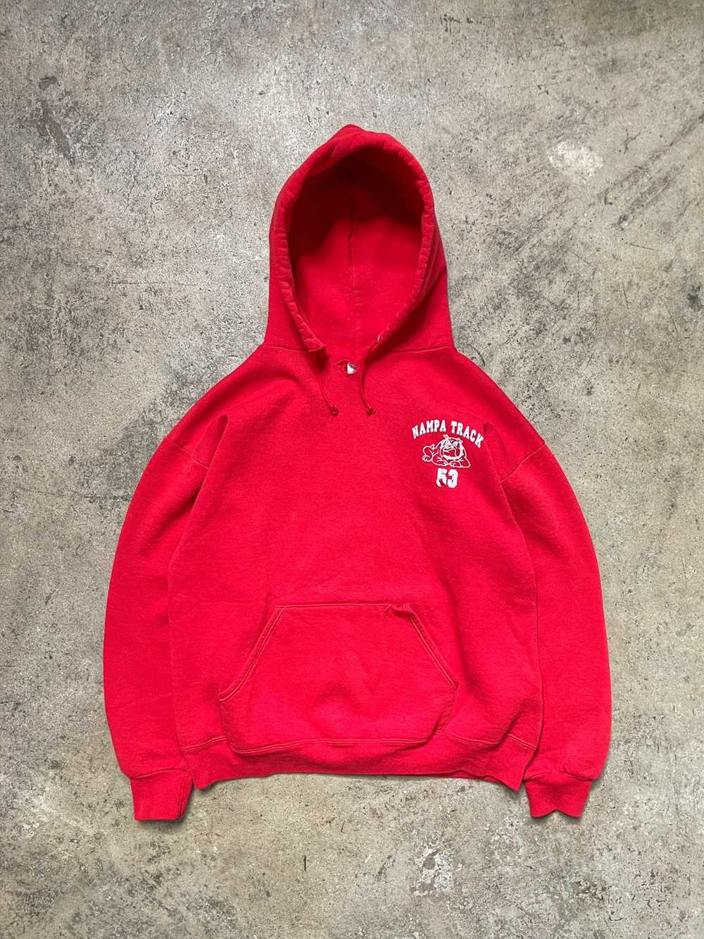 Jerzees × Made In Usa × Vintage 1990s Faded Red S… - image 1