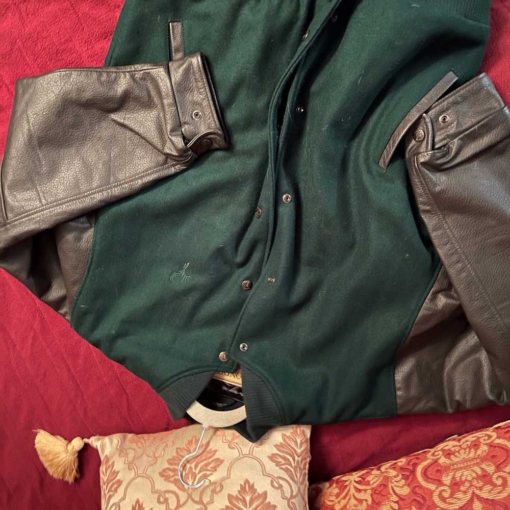 Leather cabela’s letterman jacket large - image 2