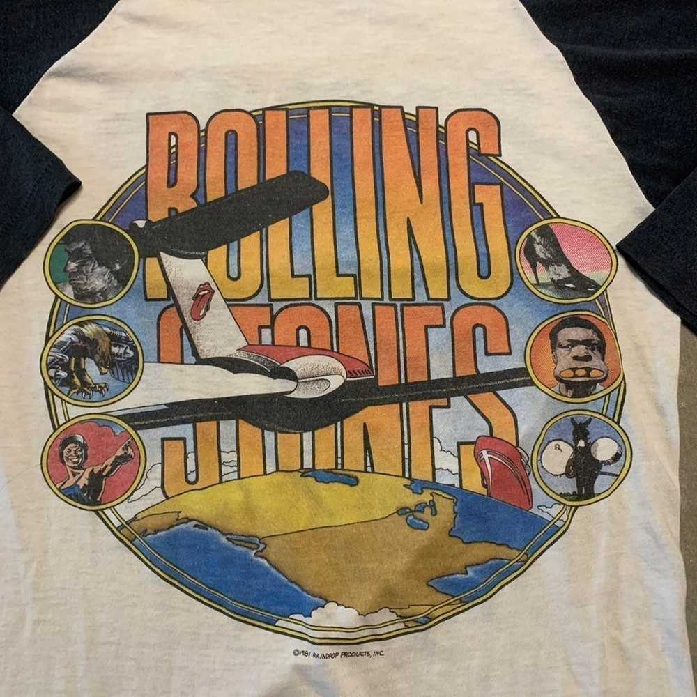 Vintage 80s Rolling Stones Tour Band Tshirt - image 2