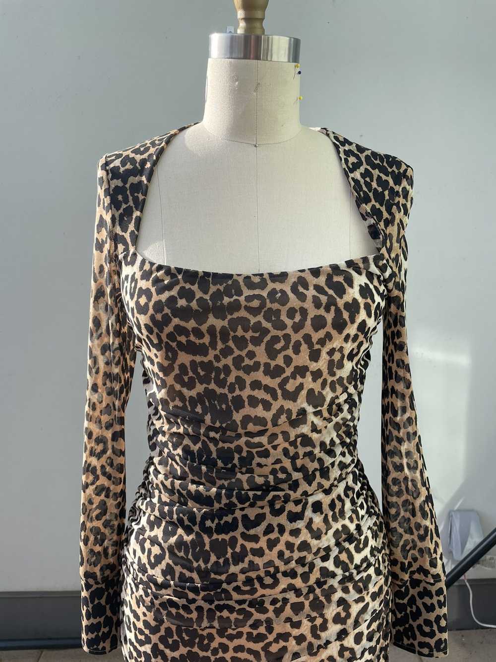 Ganni Leopard print mesh dress - image 2