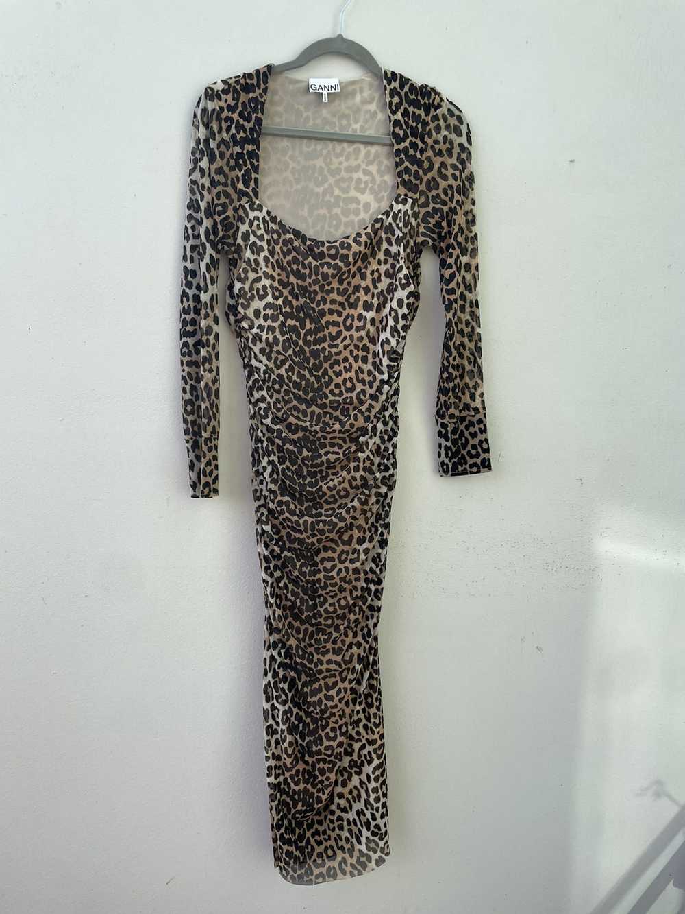 Ganni Leopard print mesh dress - image 4