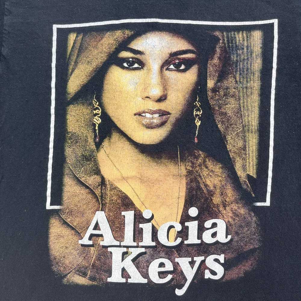 Vintage Alicia Keys T-Shirt Adult Small Black Dia… - image 2