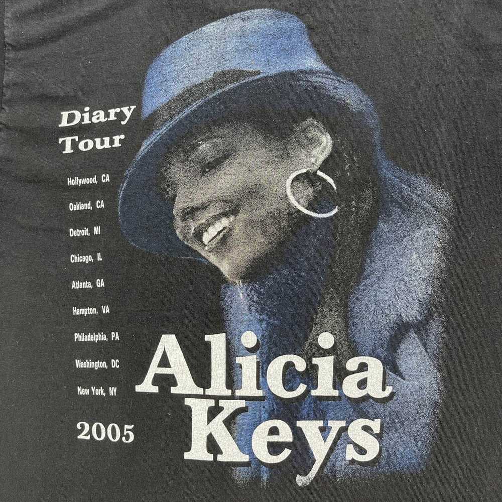 Vintage Alicia Keys T-Shirt Adult Small Black Dia… - image 4