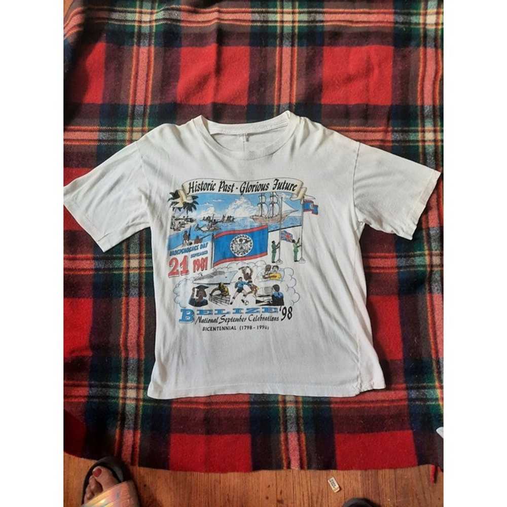 Vintage Mens Tshirt 1998 Belize National Septembe… - image 1