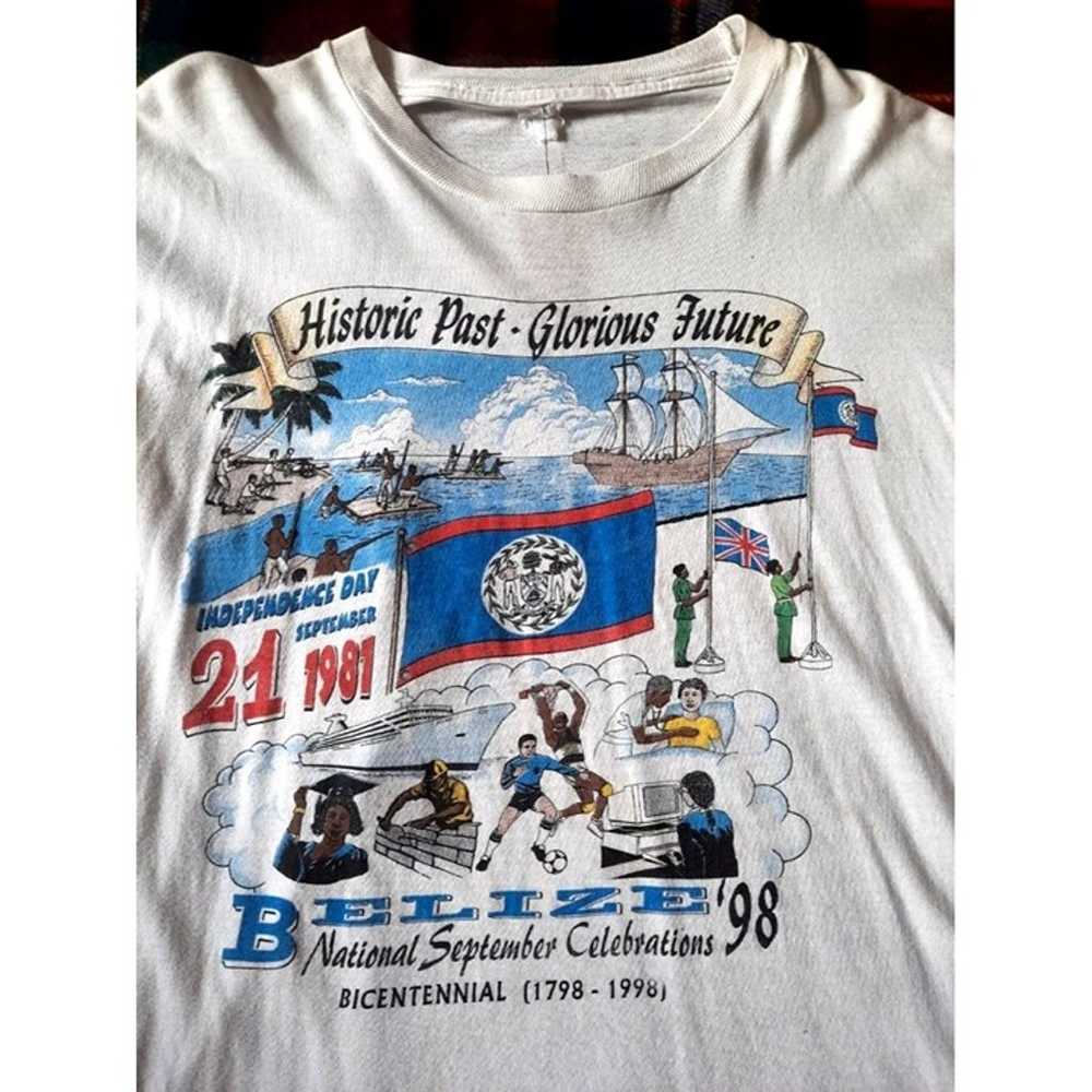Vintage Mens Tshirt 1998 Belize National Septembe… - image 2