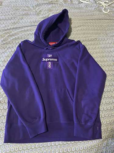 (Purple) fashion Supreme Cross Box logo Hoodie