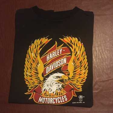 Vtg 1987 Harley Davidson Eagle Graphic Tee 80s 90s