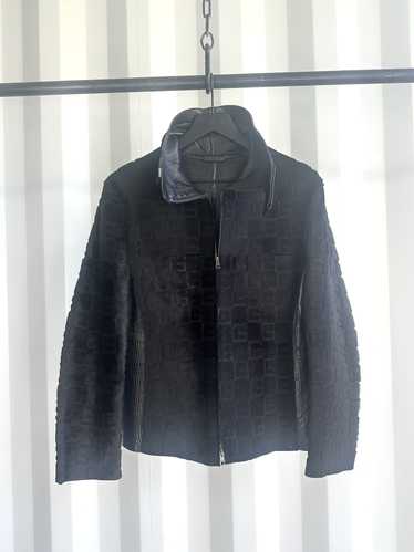 Gucci × Tom Ford GG Monogram Fur Leather Jacket