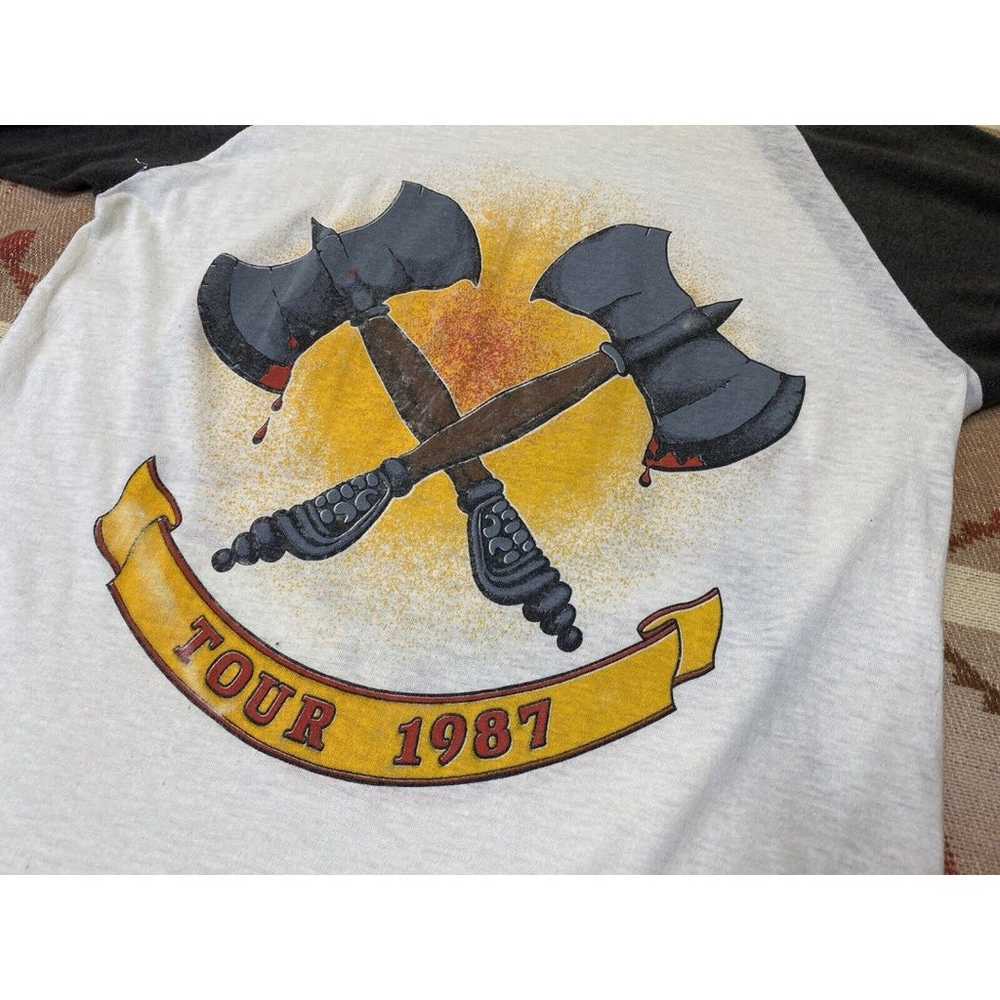 Vintage 1987 Molly Hatchet Raglan Tour Shirt Size… - image 6