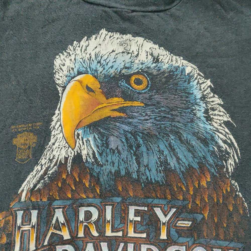 Single stitch vintage Harley Tshirt rare 3d emblem - image 2
