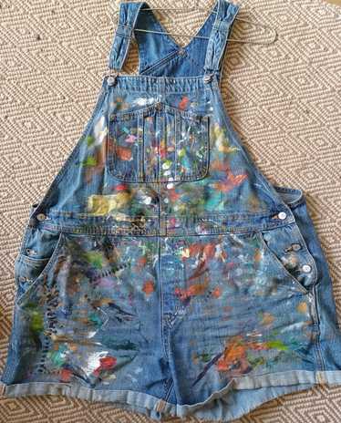 Other Artist Painted Overall Shorts - image 1