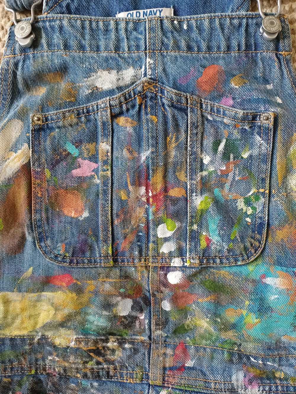 Other Artist Painted Overall Shorts - image 2