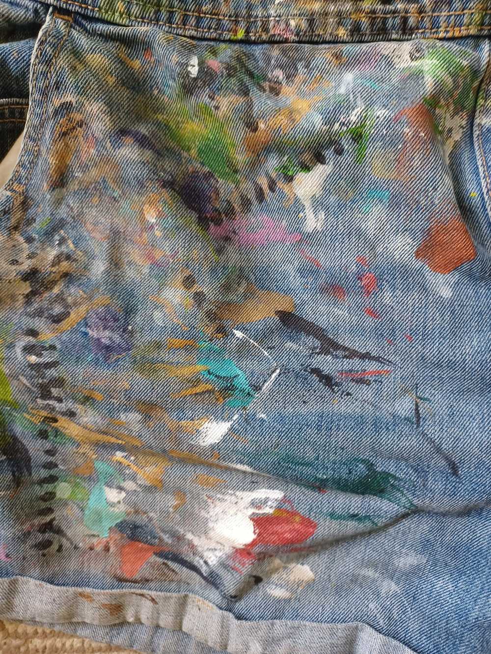 Other Artist Painted Overall Shorts - image 3