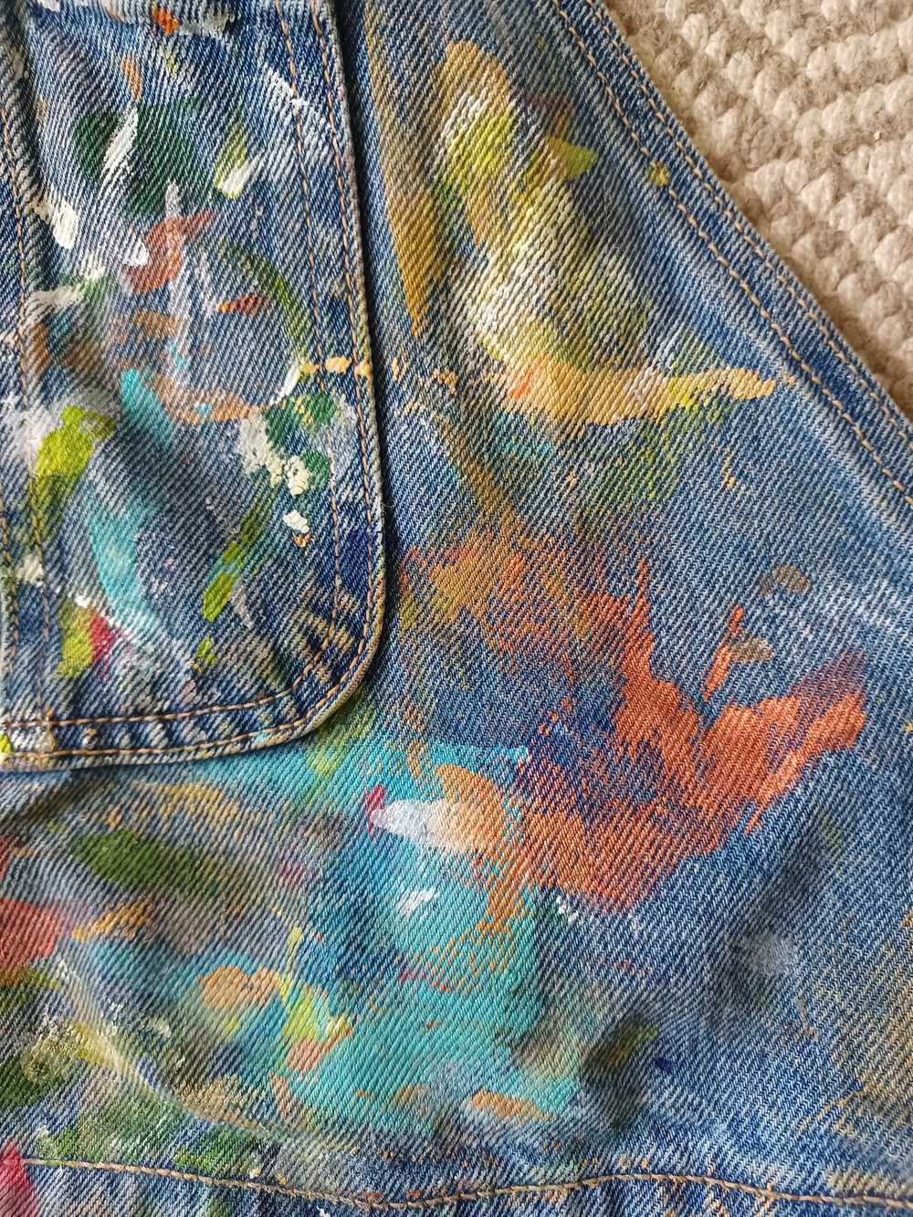 Other Artist Painted Overall Shorts - image 4