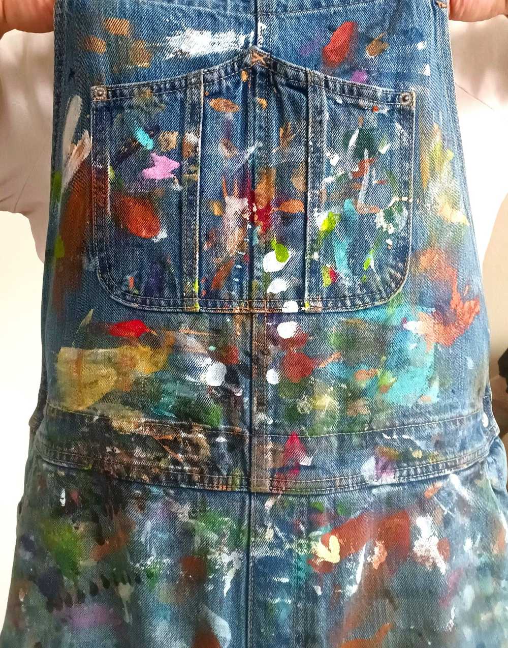 Other Artist Painted Overall Shorts - image 7