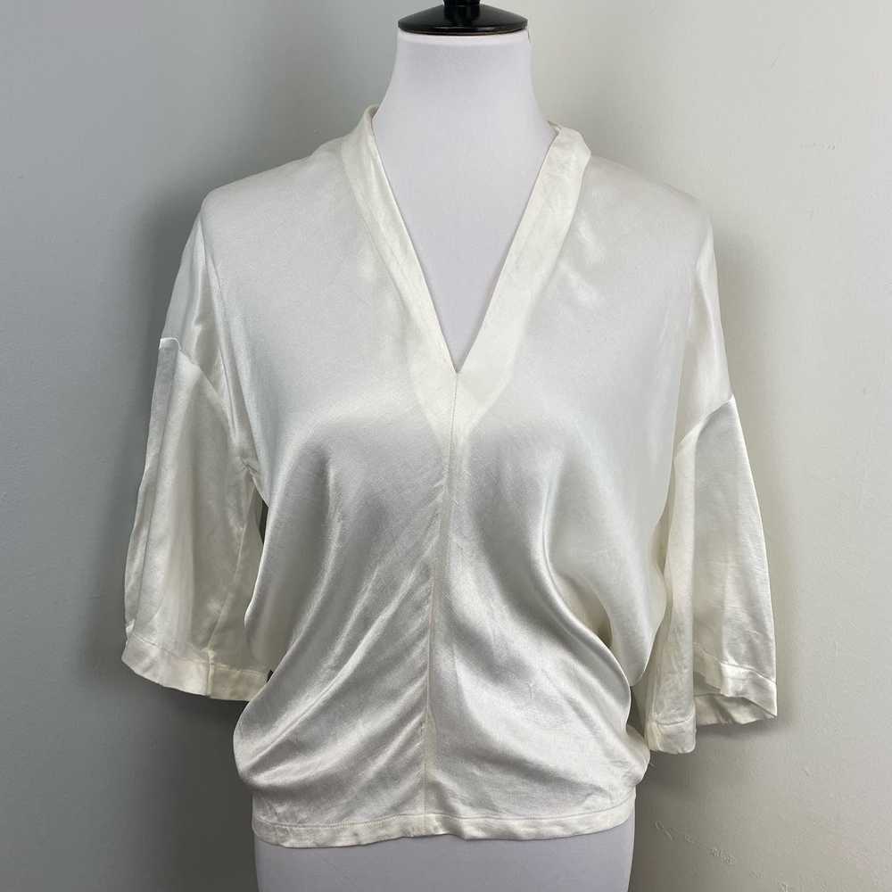 Derek Lam Derek Lam Satin Dolman Sleeves V Neck T… - image 3