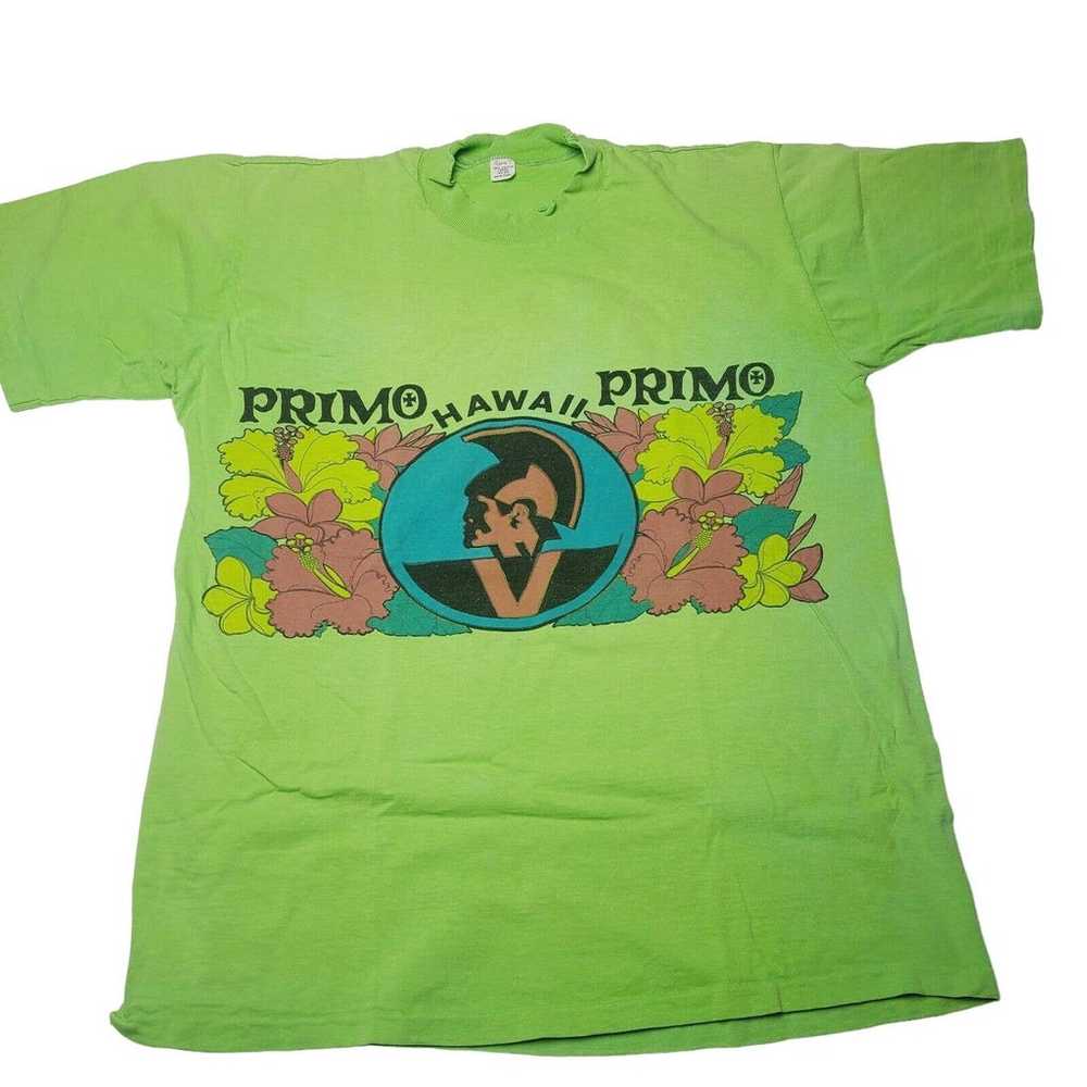 70'S Primo Beer Hawaii Vintage T Shirt Double Sid… - image 1