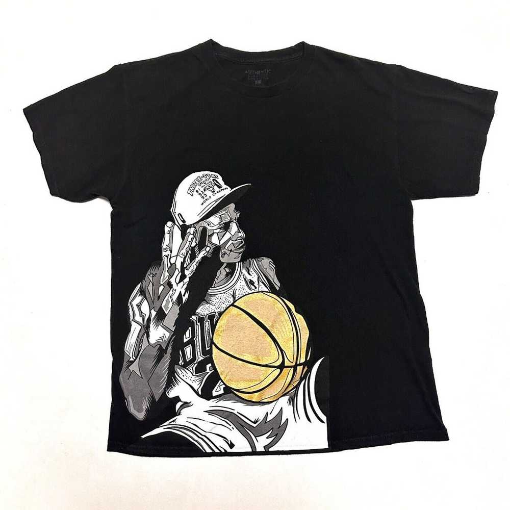 RARE 93' Jordan Chicago Bulls T Shirt Mens L Worl… - image 2